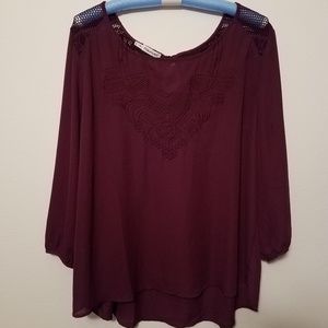 NWOT Maurices lace back shirt